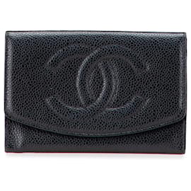 Portafoglio Trifold Caviar Nero CC di Chanel