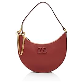 Valentino Sac Hobo Mini Chaîne VLogo Lune en Cuir Grainé de Veau - Valentino Garavani