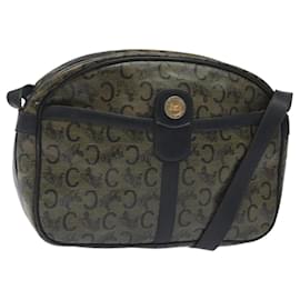 Céline Borsa a Spalla CELINE C Sulky PVC Blu Navy Oro Auth 127311