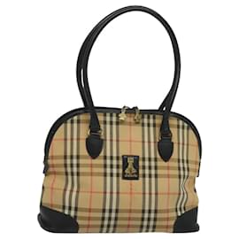 Borsa Tote Burberrys Nova Check in tela beige oro Auth BD686 - Autre Marque
