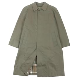 Abrigo de algodón vintage de Burberry con forro de cuadros