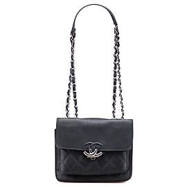 Chanel Nero Piccola Borsa in Pelle di Capra Trapuntata CC