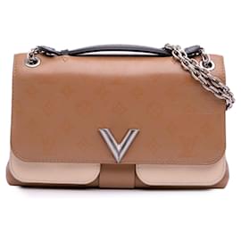 Borsa Very Chain in pelle monogramma marrone Louis Vuitton Ecume