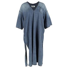 Maison Martin Margiela Vestido midi de mezclilla de algodón con escote en V y abertura lateral Maison Margiela