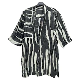 Rick Owens Kurzarmhemd mit zweifarbigem Print Baumwolle Schwarz