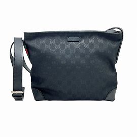 Borsa a spalla Gucci in tela GG nera