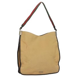 Borsa a spalla GUCCI Web Sherry Line in tela beige argento rosso 001 4306 Auth hk2865