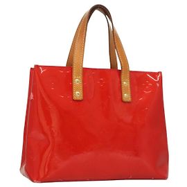 LOUIS VUITTON Monogram Vernis Reade PM Borsa a Mano Rossa M91088 LV Auth bs26765
