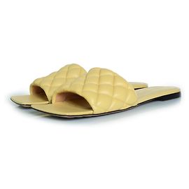 Sandali lido in pelle gialla Bottega Veneta
