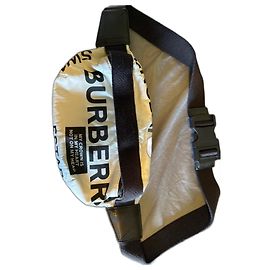 borsa a cintura Burberry nera e bianca in tessuto