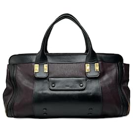 Chloé Bolso de cuero vintage Chloe negro rojo