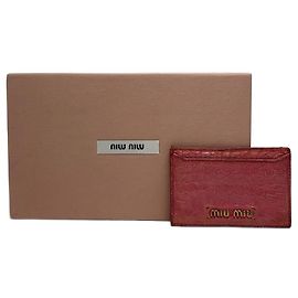 Tarjetero de cuero Miu Miu vintage rosa