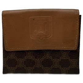 Céline Monedero de cuero vintage Celine Paris marrón