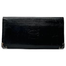 Vintage Cartier leather ID holder black