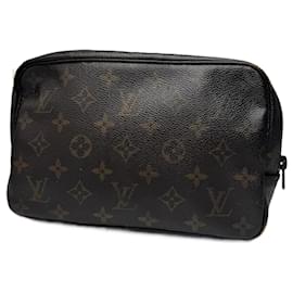 Clutch in pelle monogramma Louis Vuitton vintage marrone
