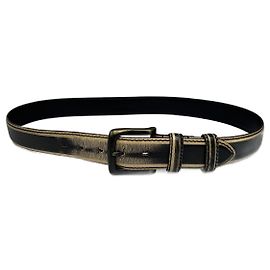 Cintura in pelle vintage Issey Miyake nera e gialla