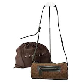 Sac Macadam vintage Celine Paris kaki rouge - Céline