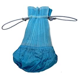 Borsa plissettata vintage Issey Miyake blu