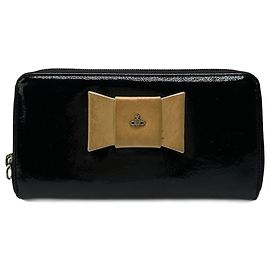 Vintage Vivienne Westwood Geldbörse aus schwarzem Lackleder