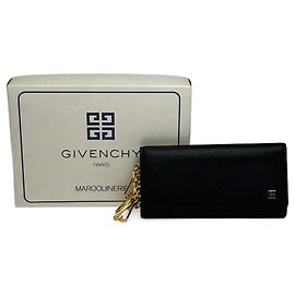 Porte-clés en cuir vintage Givenchy noir