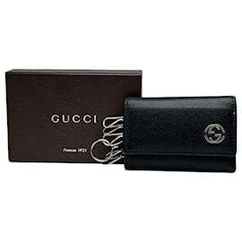 Vintage Gucci Leder-Schlüsselhalter schwarz