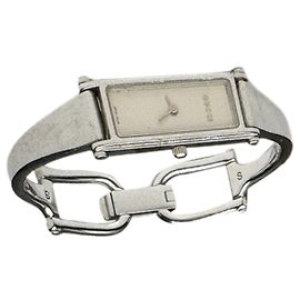 Gucci Horsebit Uhr aus silbernem Stahl