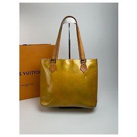 Borsa in pelle Vernis Louis Vuitton vintage gialla