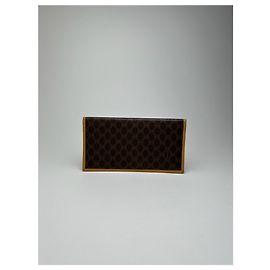 Céline Portacarte in pelle vintage Celine Paris / porta-ID marrone