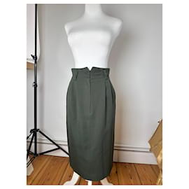 Falda de lana vintage Dior verde M