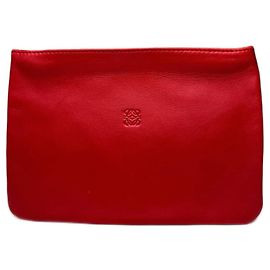 Clutch in pelle Loewe Anagram vintage rossa