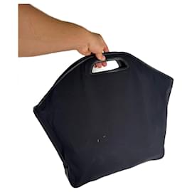 Vintage Loewe Madrid Leder Neopren Tasche navy schwarz