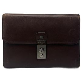Clutch in pelle vintage Balenciaga marrone