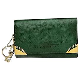 Portachiavi in pelle vintage Givenchy verde