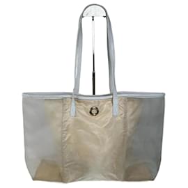 Céline Borsa shopper trasparente vintage Celine Paris bianca