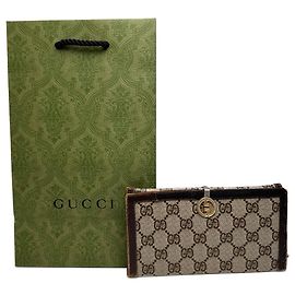 Vintage Gucci Ophidia Leather monogram wallet grey brown