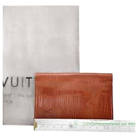Portacarte vintage in pelle Epi Louis Vuitton arancione