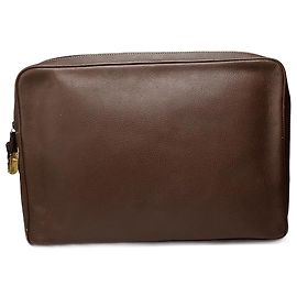 Clutch in pelle vintage Gucci marrone