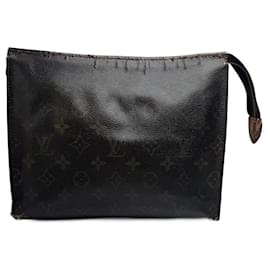 Clutch in pelle monogramma Louis Vuitton vintage marrone