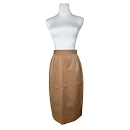 Falda de lino vintage Dior marrón L