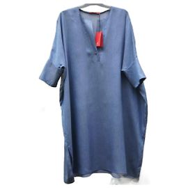 Vestido Caftán Carolina Herrera en Lyocell azul