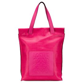 LOEWE Pink Anagram Leder Shopper Tote