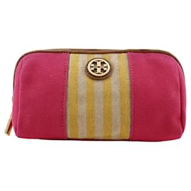 Pochete de lona com logo Tory Burch rosa - Autre Marque