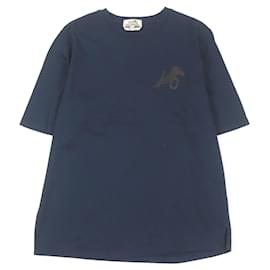 Hermes Leather Puzzle T-shirt Navy XS - Hermès