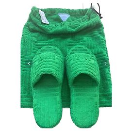 Ciabatte Bottega Veneta verdi cotone numero 37