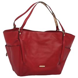 Borsa tote in pelle rossa e oro Auth 125684 di BURBERRY