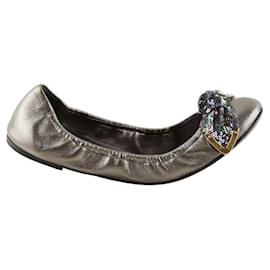 Louis Vuitton Bailarinas de cuero gris