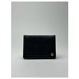 Porta tarjetas de cuero vintage Dior negro