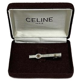 Céline Fermaglio per cravatta vintage Celine argento dorato
