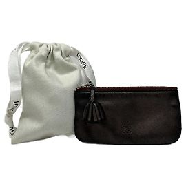 Porta-cartões de couro Loewe vintage cinza marrom