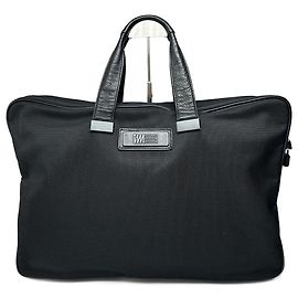 Borsa da viaggio vintage in pelle vegana Issey Miyake nera